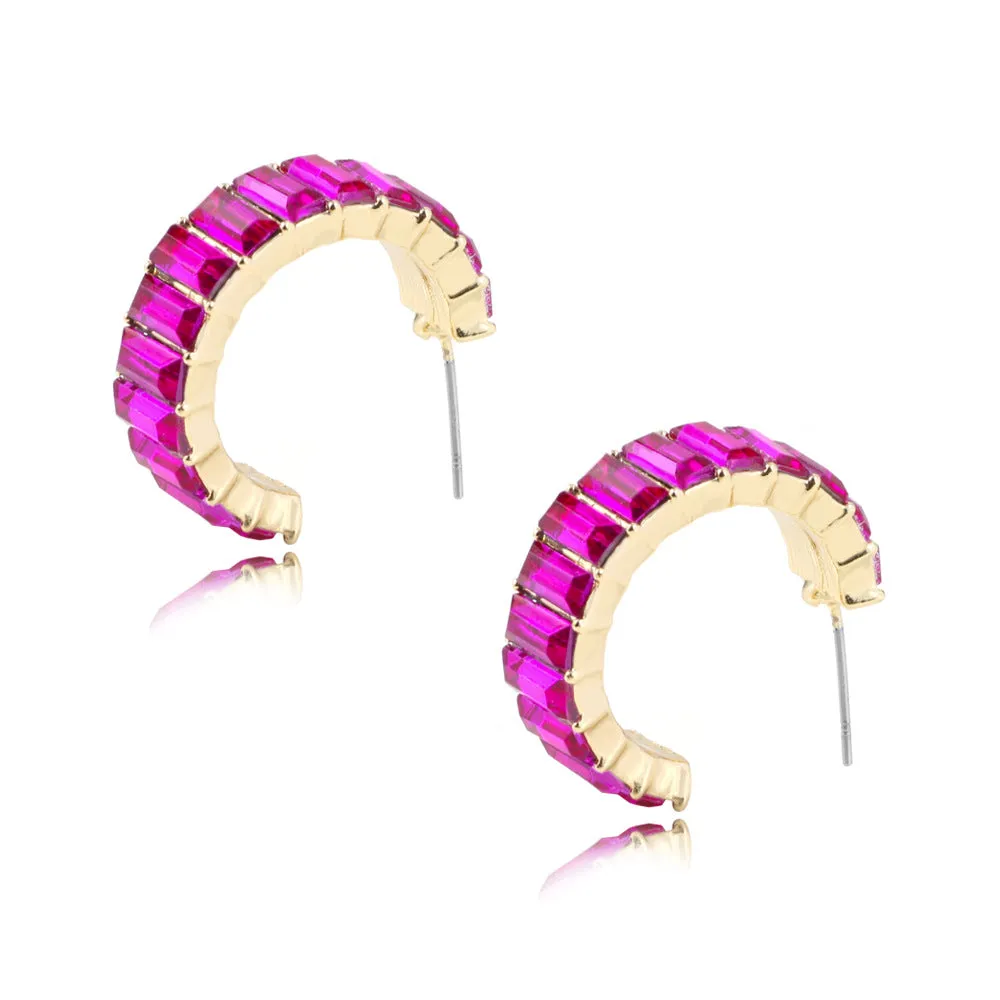 10 pairs Lot Multicolor Earrings C-Shape Gold Plated Wholesale Fashion Jewelry