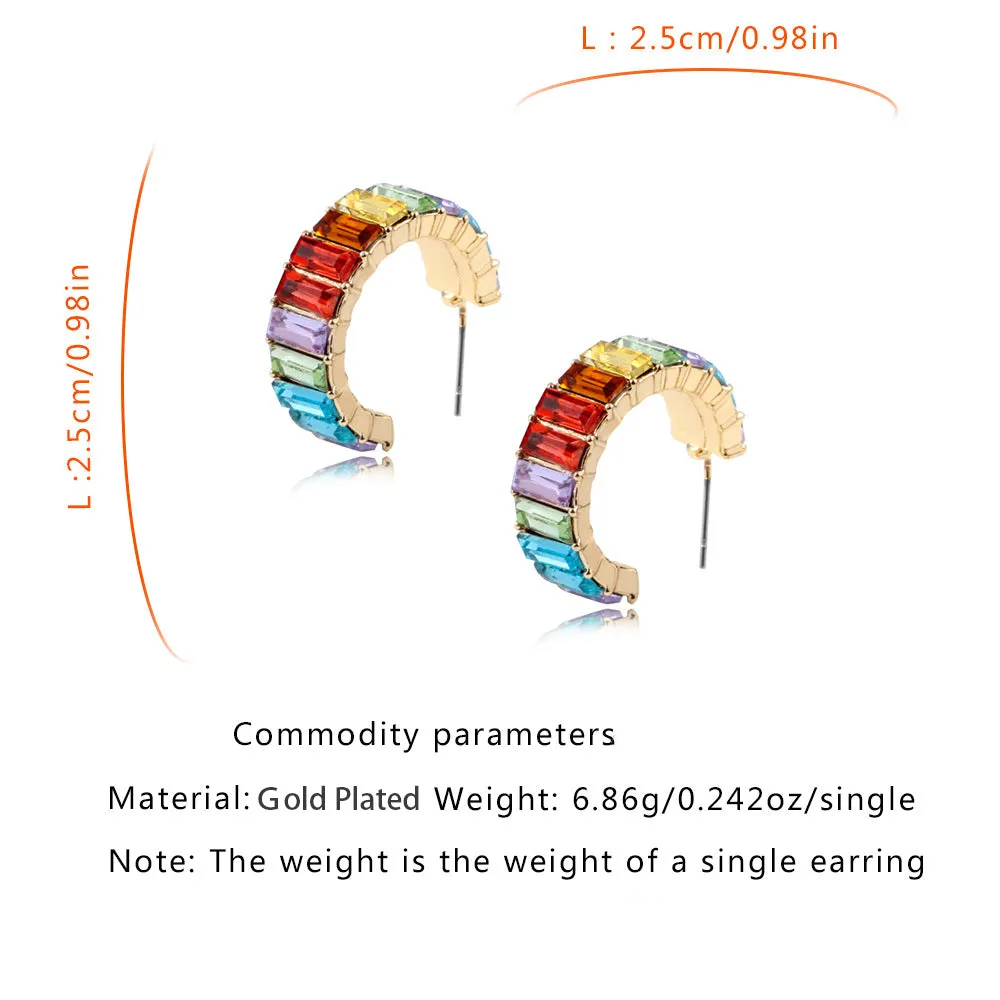10 pairs Lot Multicolor Earrings C-Shape Gold Plated Wholesale Fashion Jewelry