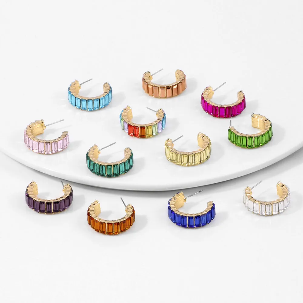 10 pairs Lot Multicolor Earrings C-Shape Gold Plated Wholesale Fashion Jewelry