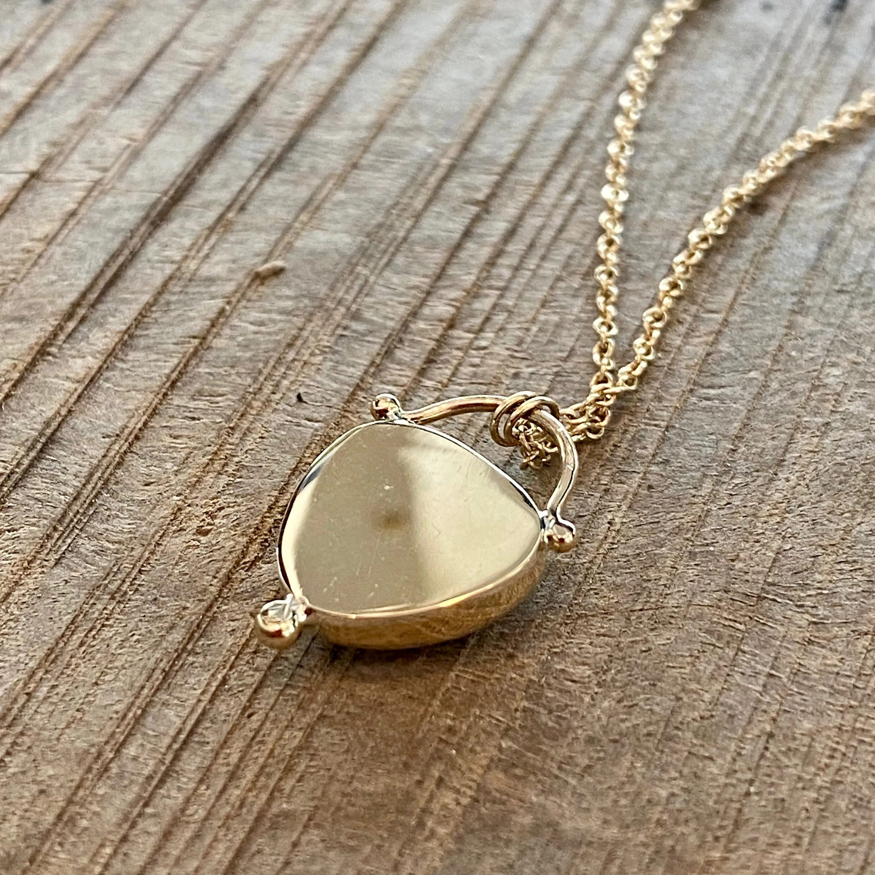 14k Australian Opal Necklace with gold bead