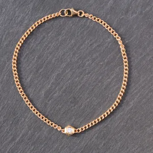 14k Gold   Diamond Station Bracelet