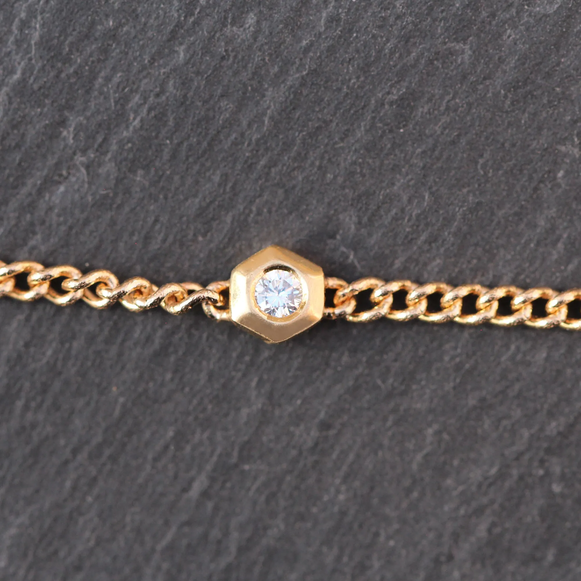 14k Gold   Diamond Station Bracelet