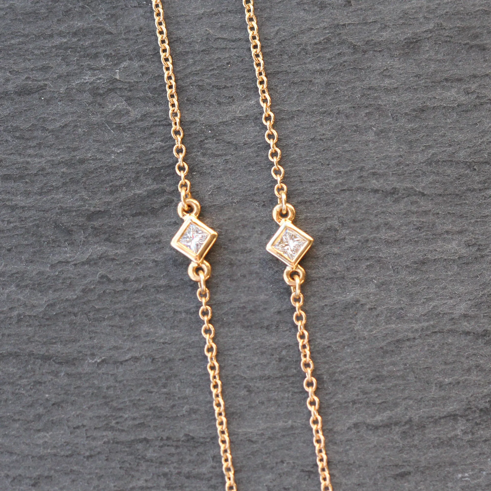 14k Gold   Diamond Station Necklace