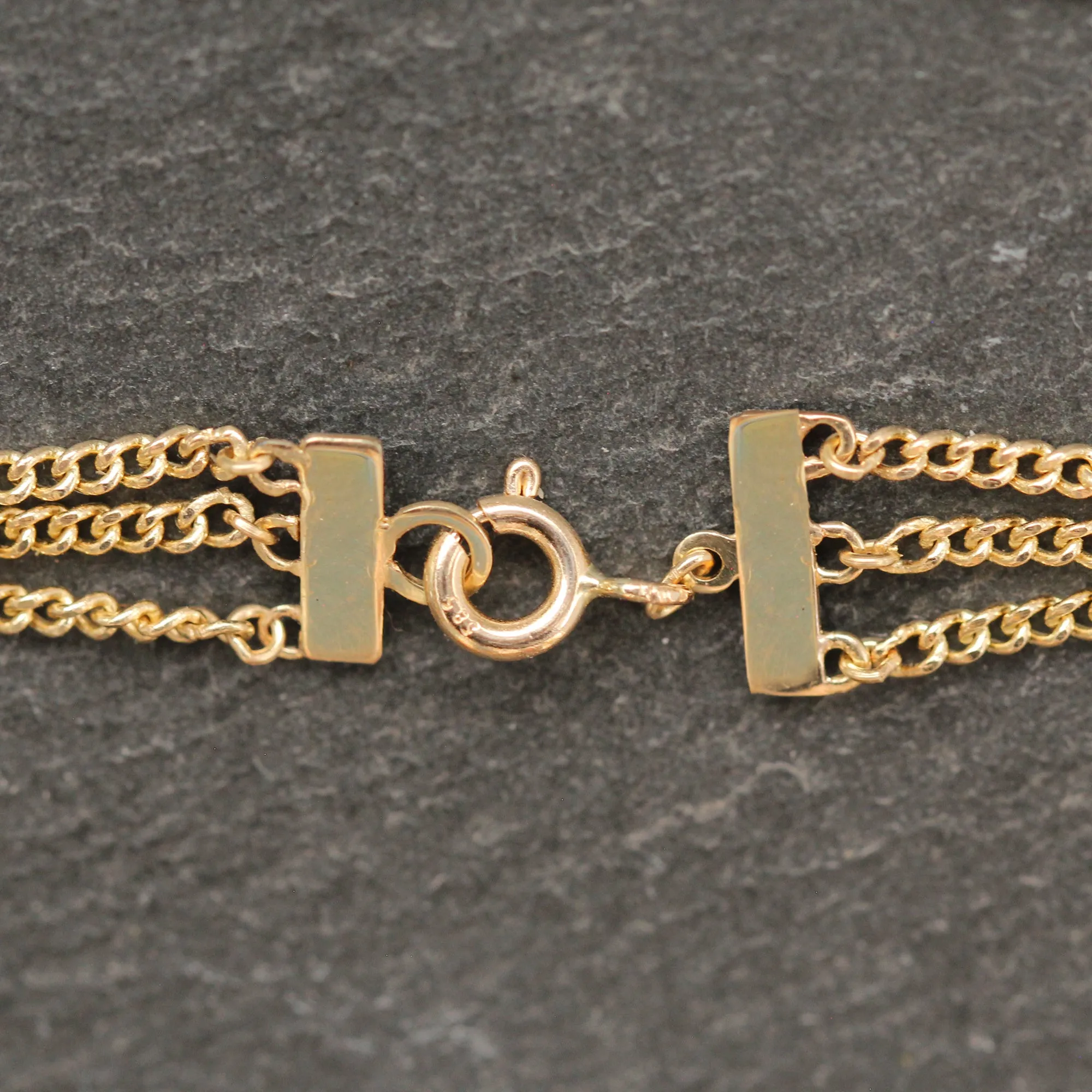 14k Gold   Diamond Triple Curb Link Bracelet