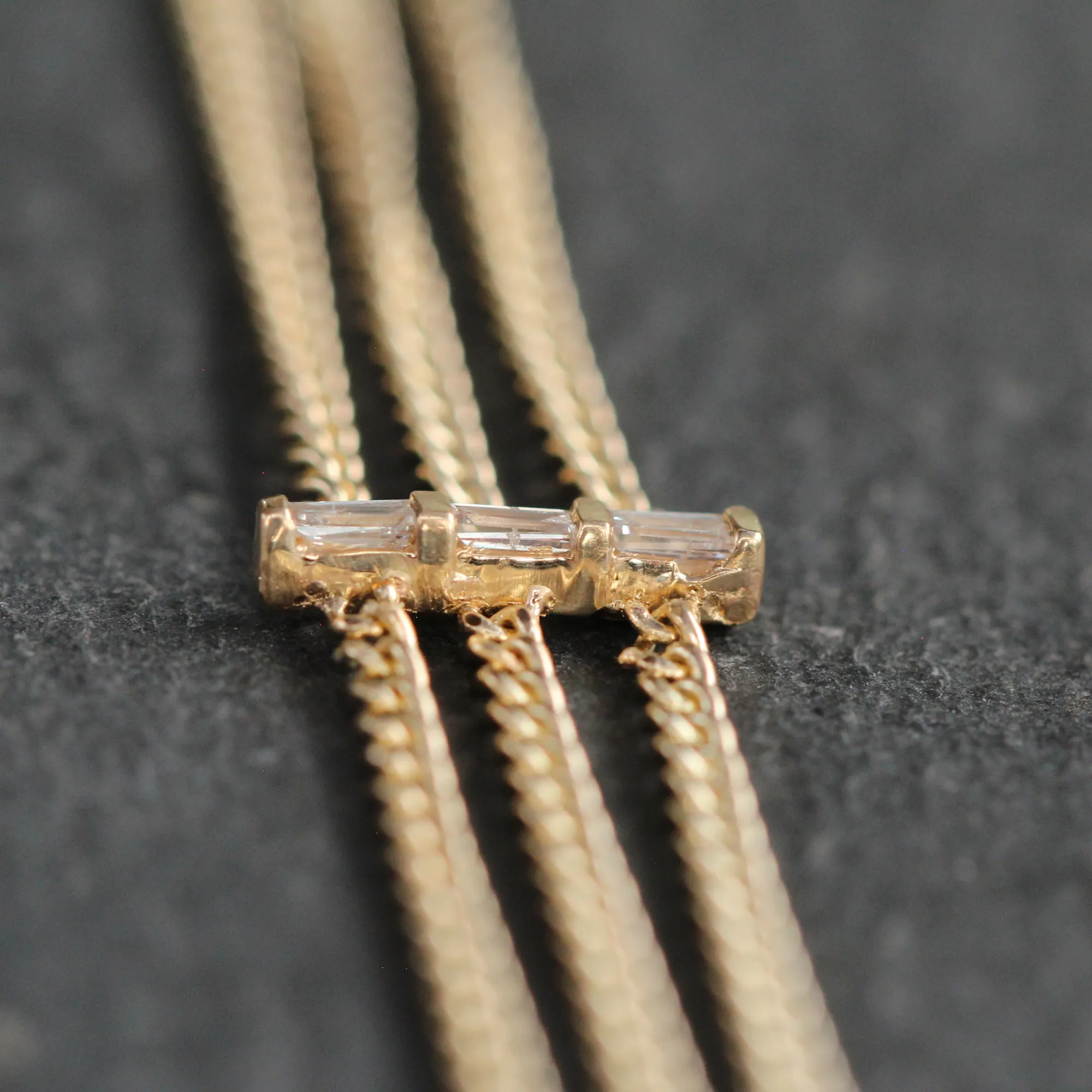 14k Gold   Diamond Triple Curb Link Bracelet