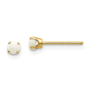14k Yellow Gold Opal Birthstone Earrings