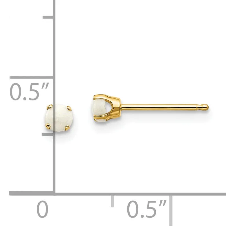 14k Yellow Gold Opal Birthstone Earrings