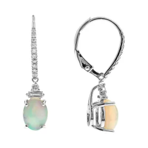 14K Yellow Gold Opal Earrings