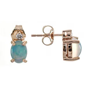 14K Yellow Gold Opal Earrings