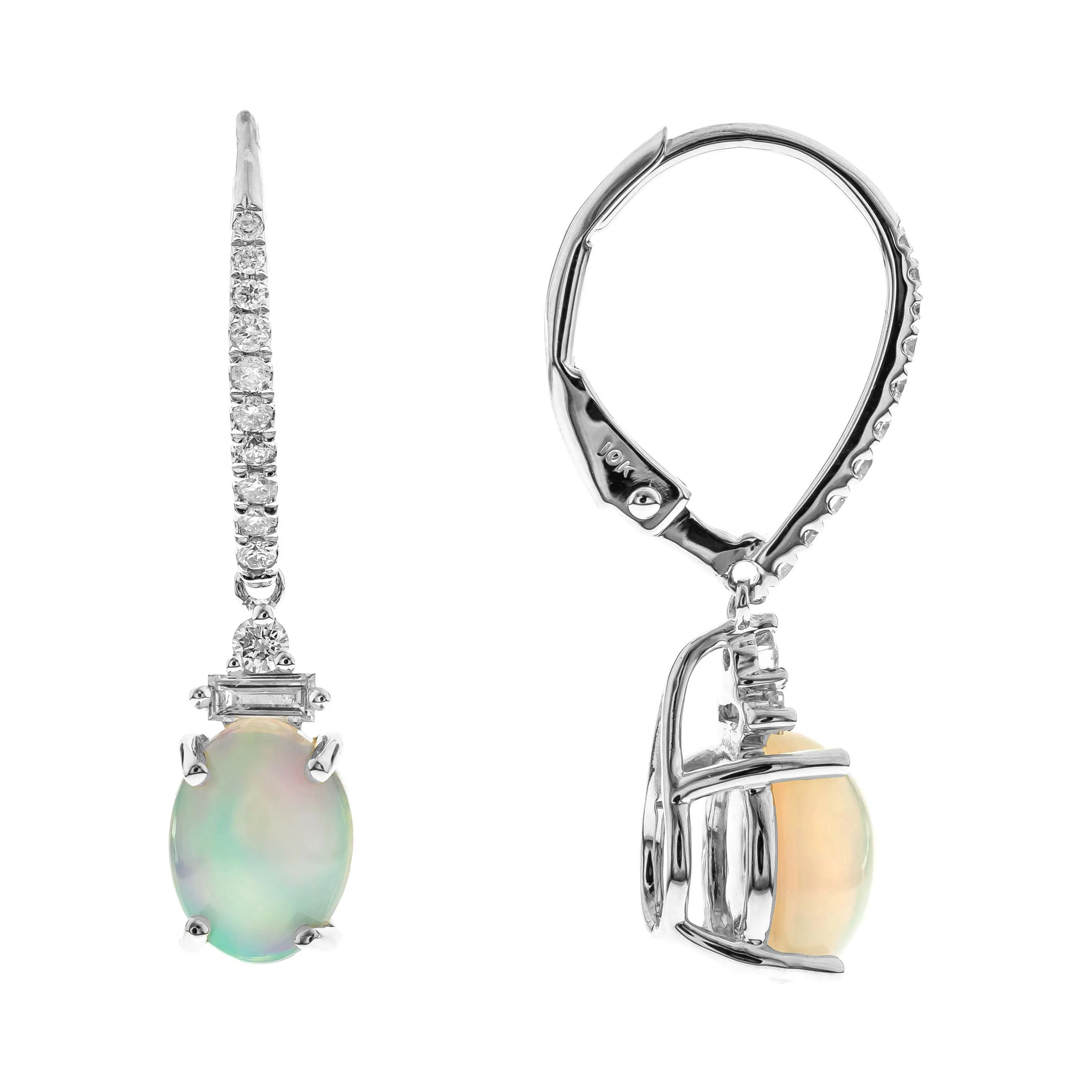 14K Yellow Gold Opal Earrings