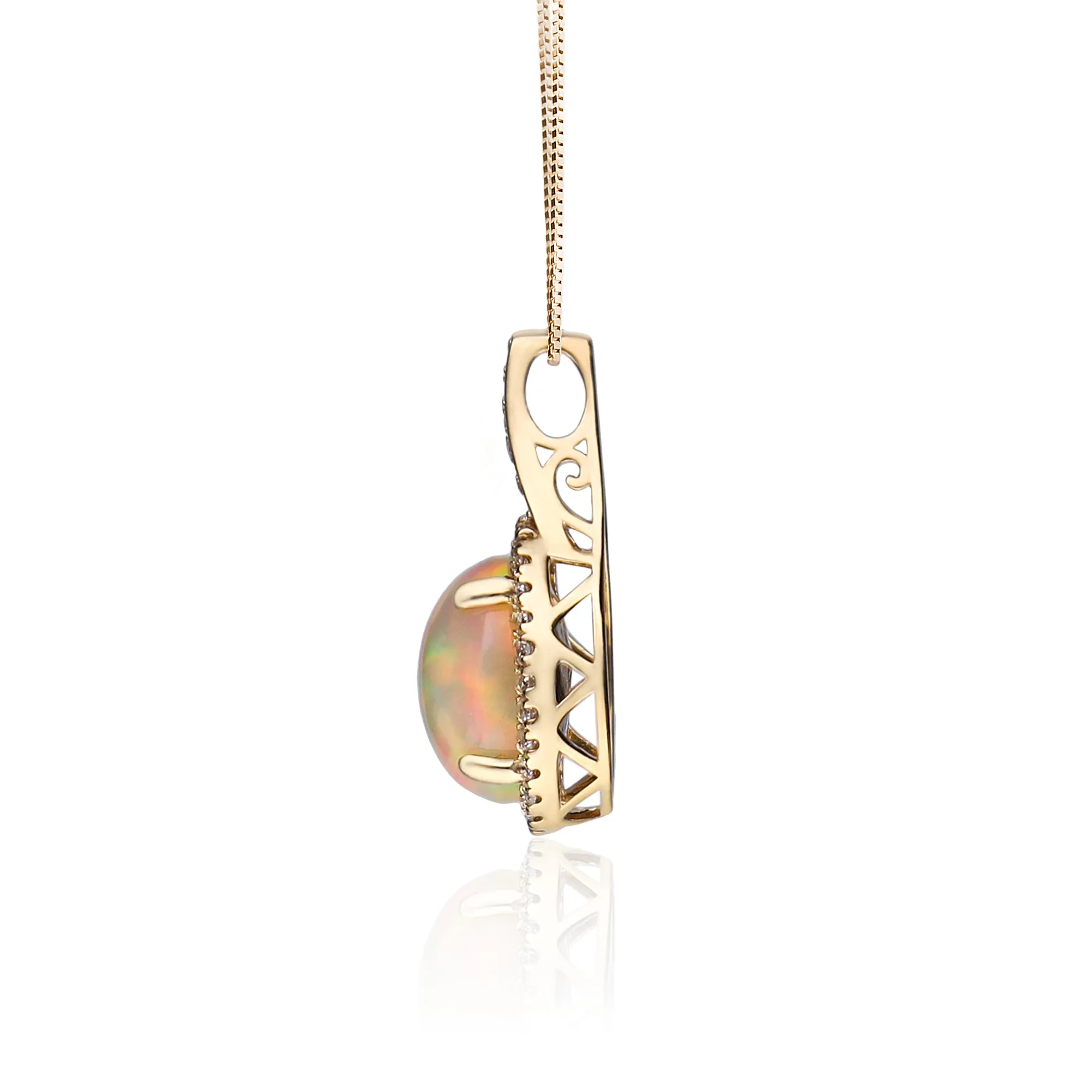 14K Yellow Gold Opal Pendant