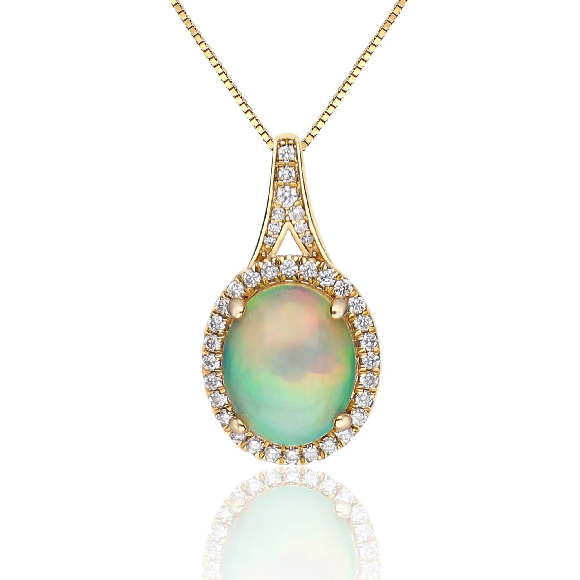 14K Yellow Gold Opal Pendant