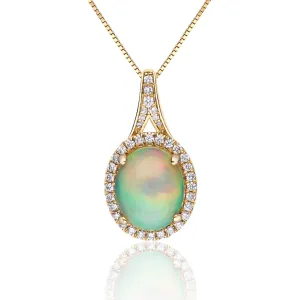 14K Yellow Gold Opal Pendant