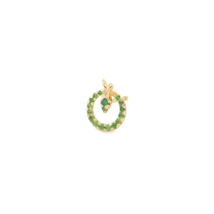 18K SNAKE KNOT Green Garnet Stud Earring