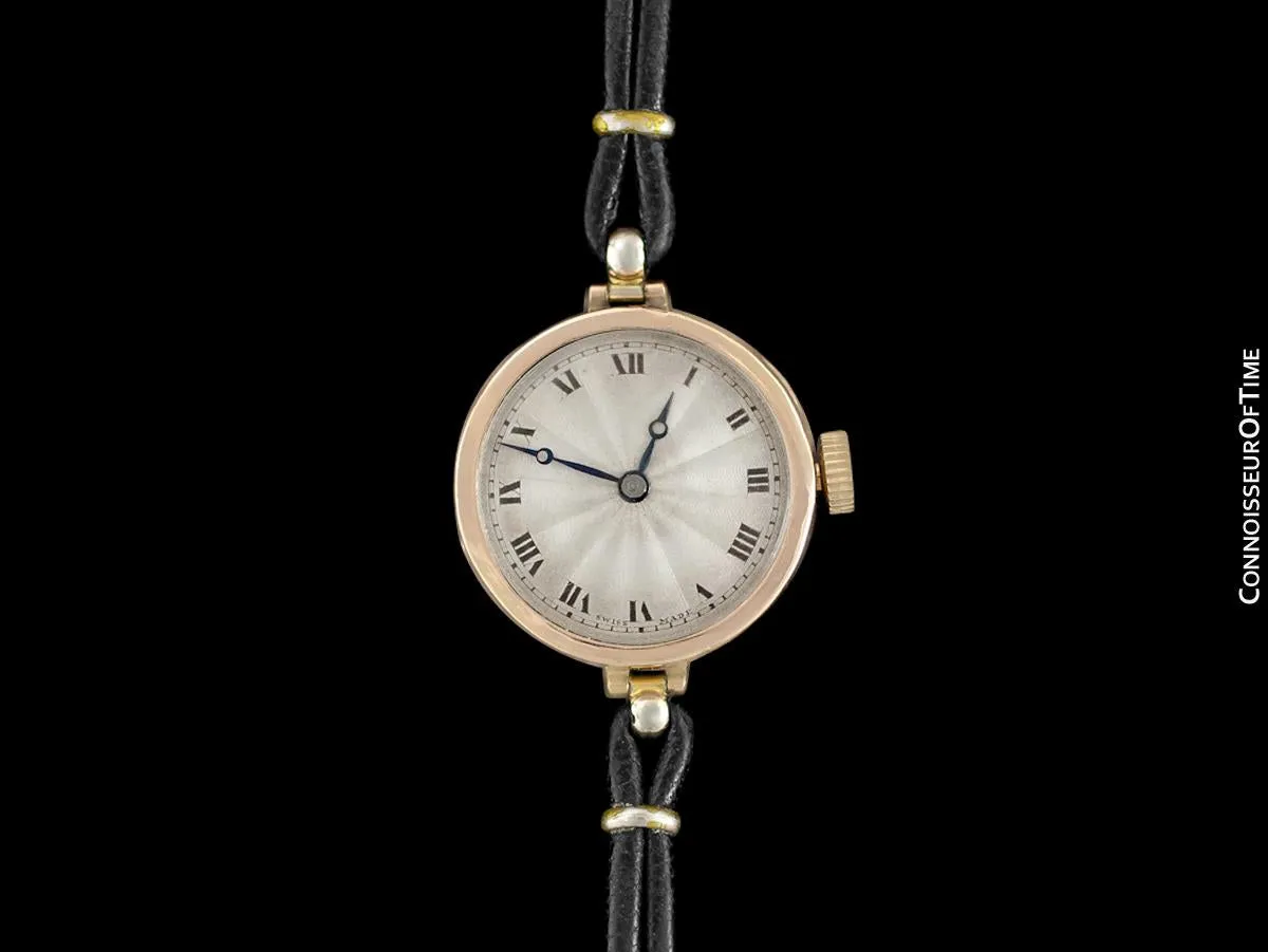 1920's Rolex Ladies Vintage Art Deco Watch - 9K Rose Gold
