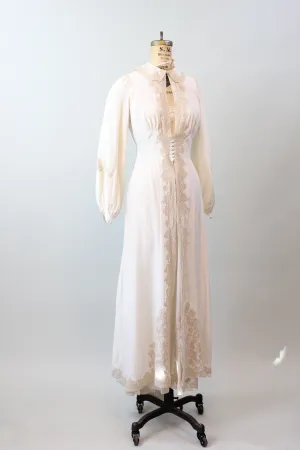 1930s PEIGNOIR set nightgown and robe small medium | new spring summer