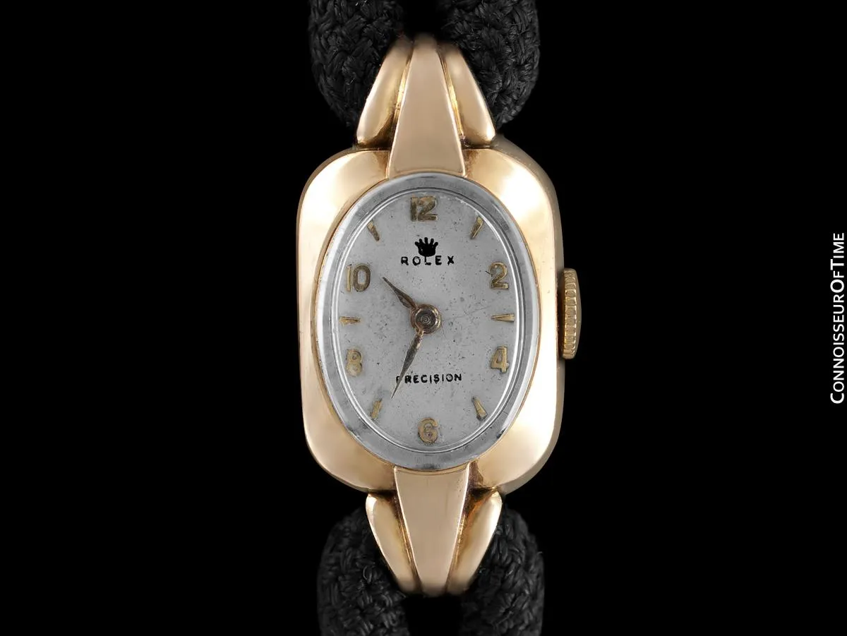 1940's Rolex Precision Vintage Pre-Cellini Ladies Watch, Ref. 5637 - 14K Gold