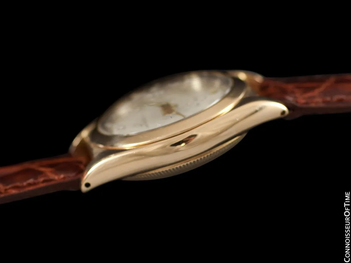 1946 Rolex Vintage Mens Oyster Perpetual Bubble Bubbleback Watch, Ref. 3131 - 14K Gold