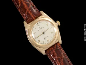 1946 Rolex Vintage Mens Oyster Perpetual Bubble Bubbleback Watch, Ref. 3131 - 14K Gold