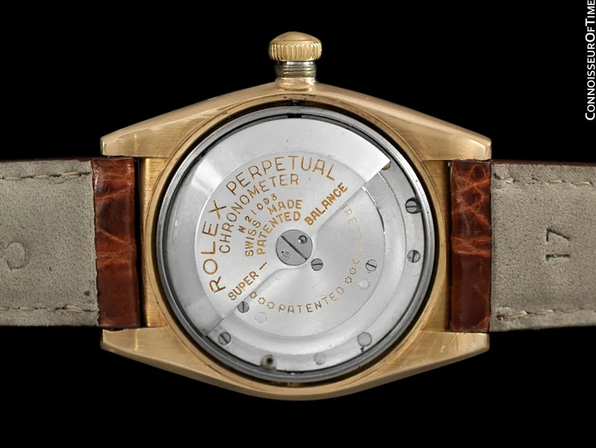 1946 Rolex Vintage Mens Oyster Perpetual Bubble Bubbleback Watch, Ref. 3131 - 14K Gold
