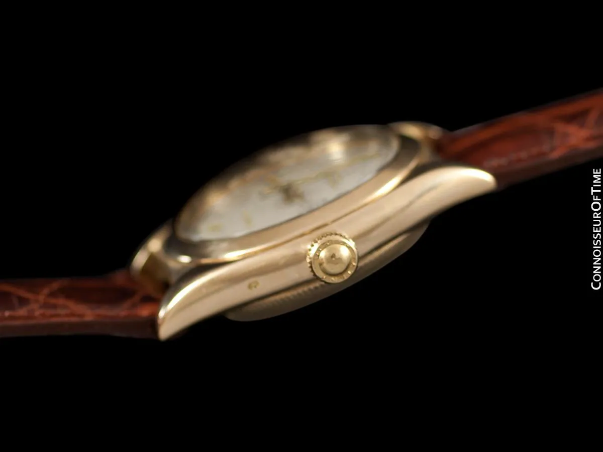 1946 Rolex Vintage Mens Oyster Perpetual Bubble Bubbleback Watch, Ref. 3131 - 14K Gold