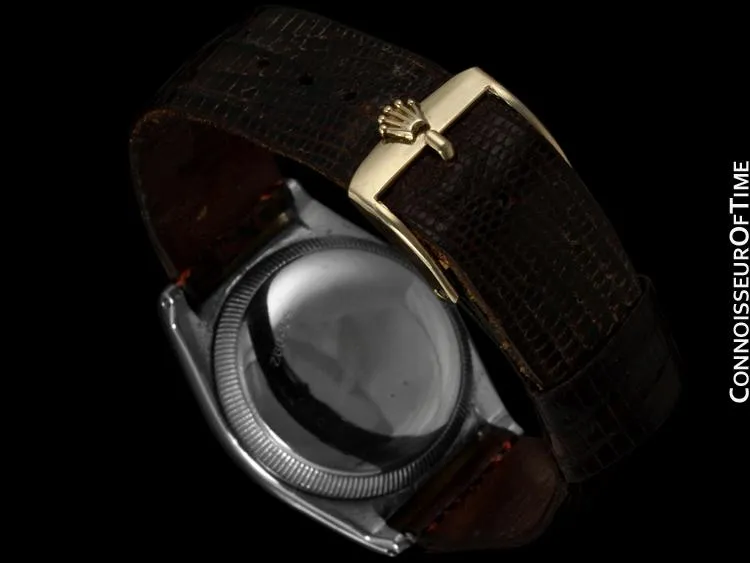 1948 Rolex Vintage Oyster Perpetual Bubbleback, 14K Gold & Stainless Steel - Rare Hooded Model