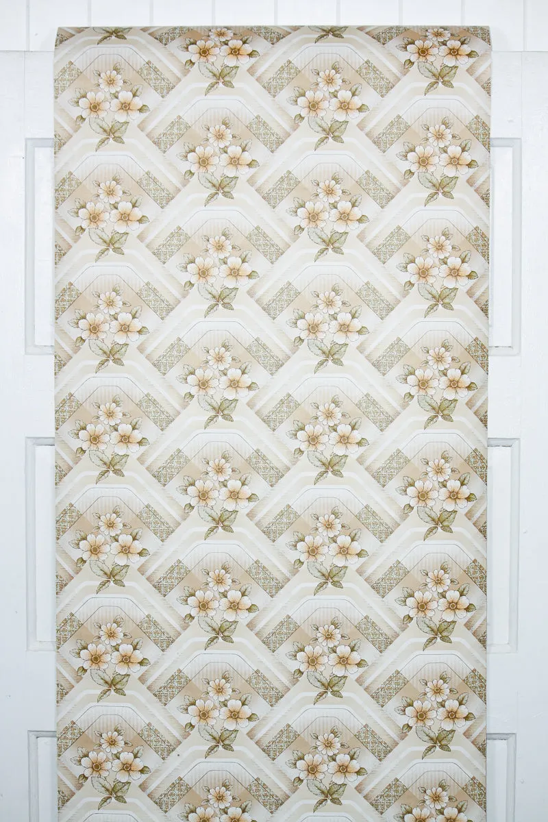 1970s Floral Vintage Wallpaper