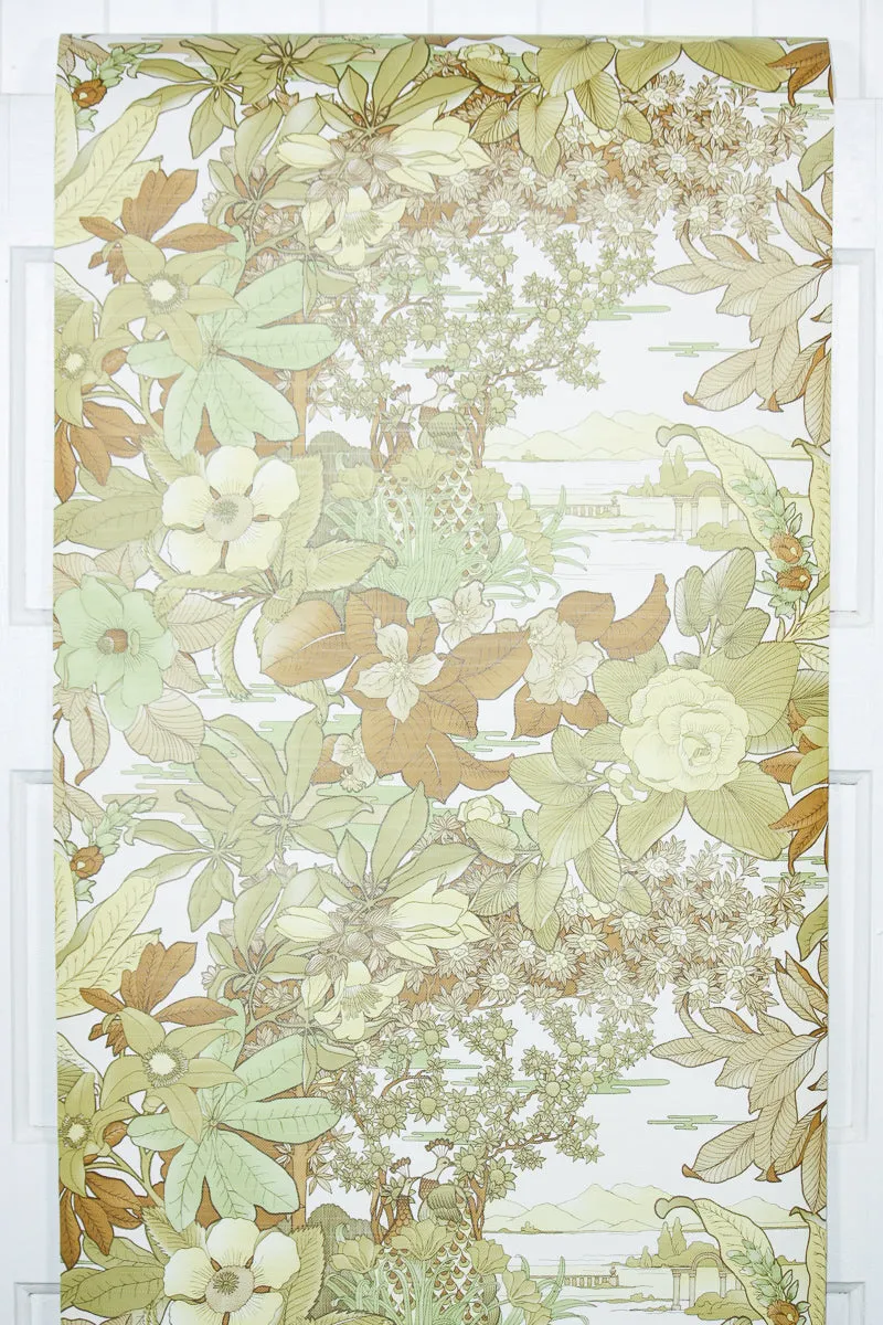 1970s Floral Vintage Wallpaper