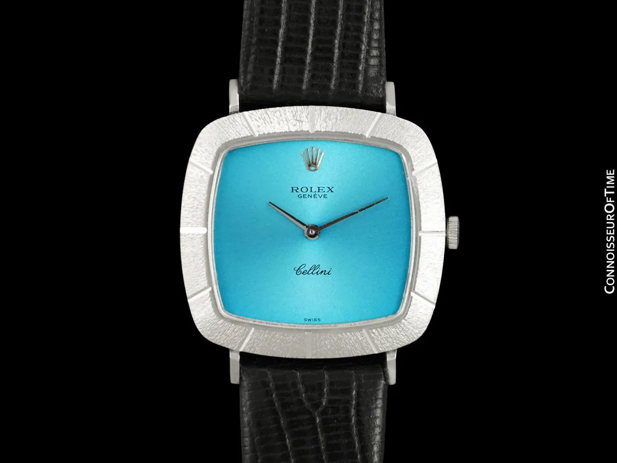 1971 Rolex Cellini Vintage Mens Handwound TV Watch, Ref. 3880 - 18K White Gold