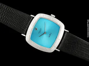 1971 Rolex Cellini Vintage Mens Handwound TV Watch, Ref. 3880 - 18K White Gold