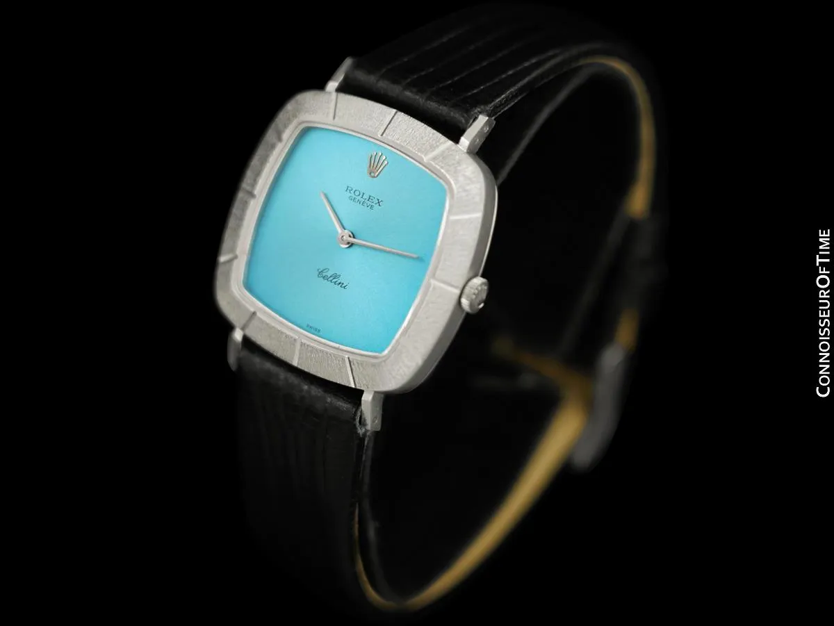 1971 Rolex Cellini Vintage Mens Handwound TV Watch, Ref. 3880 - 18K White Gold