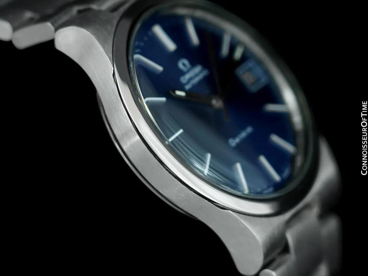 1973 Omega Geneve Vintage Mens Automatic Bracelet Watch, Quick-Setting Date - Stainless Steel