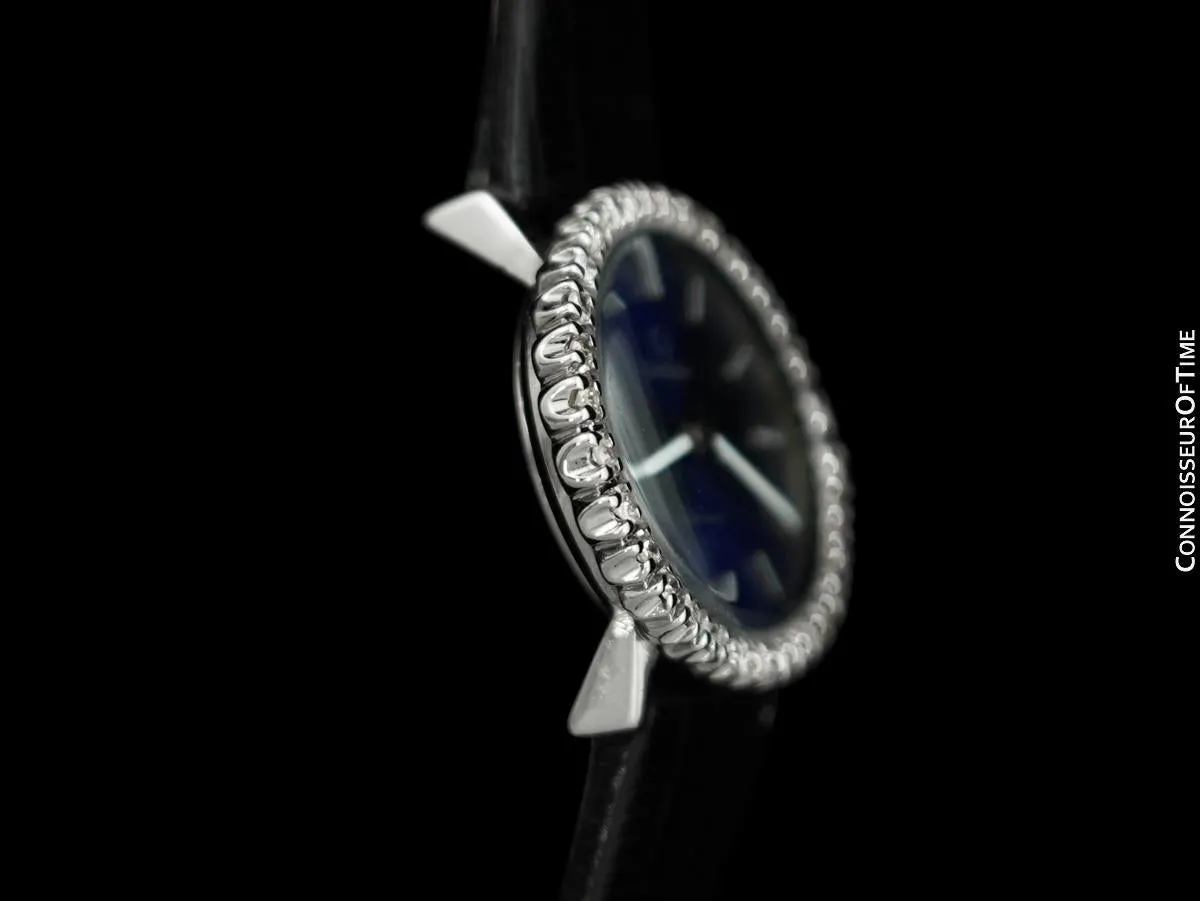 1974 Omega Geneve Vintage Ladies Handwound Watch - Stainless Steel & Diamonds