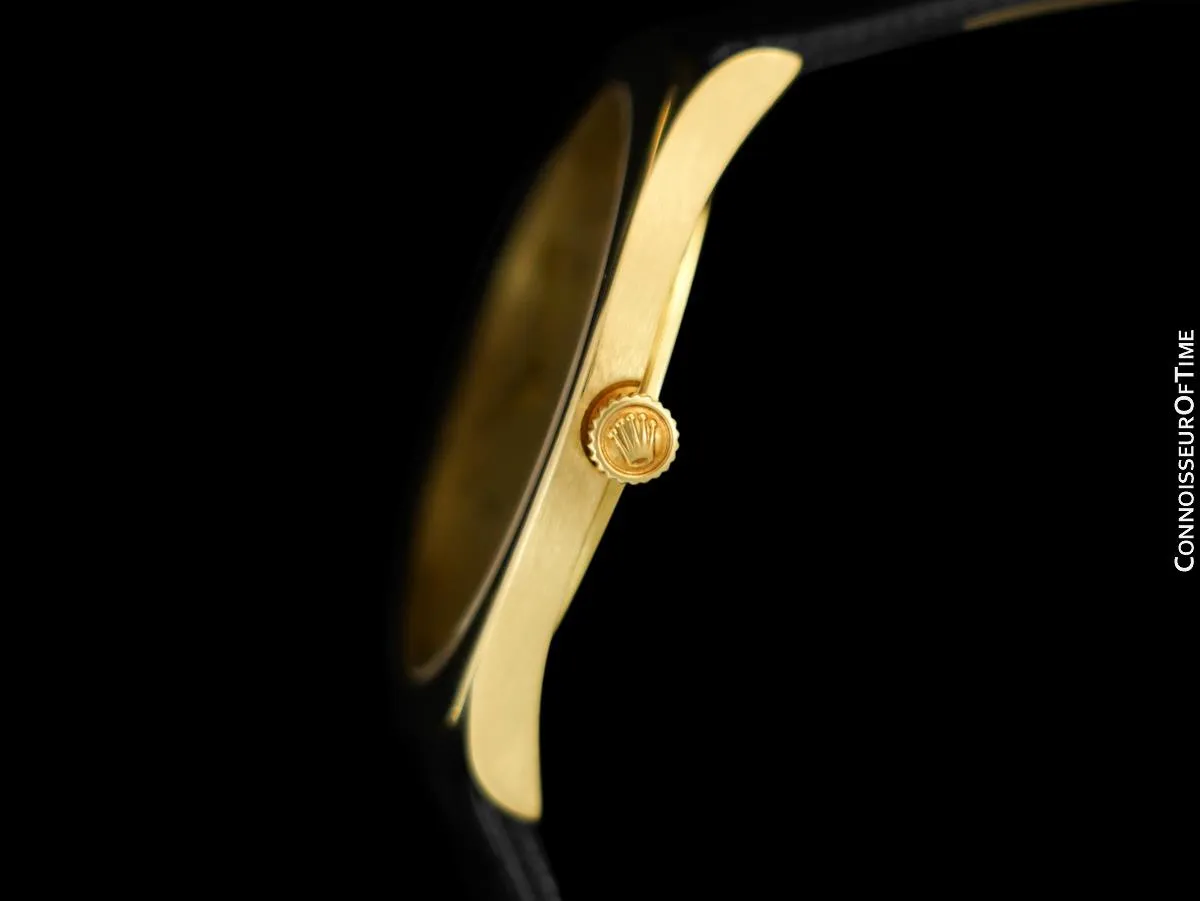 1976 Rolex Cellini Vintage Mens Midsize Handwound Watch, Ref. 3833 - 18K Gold