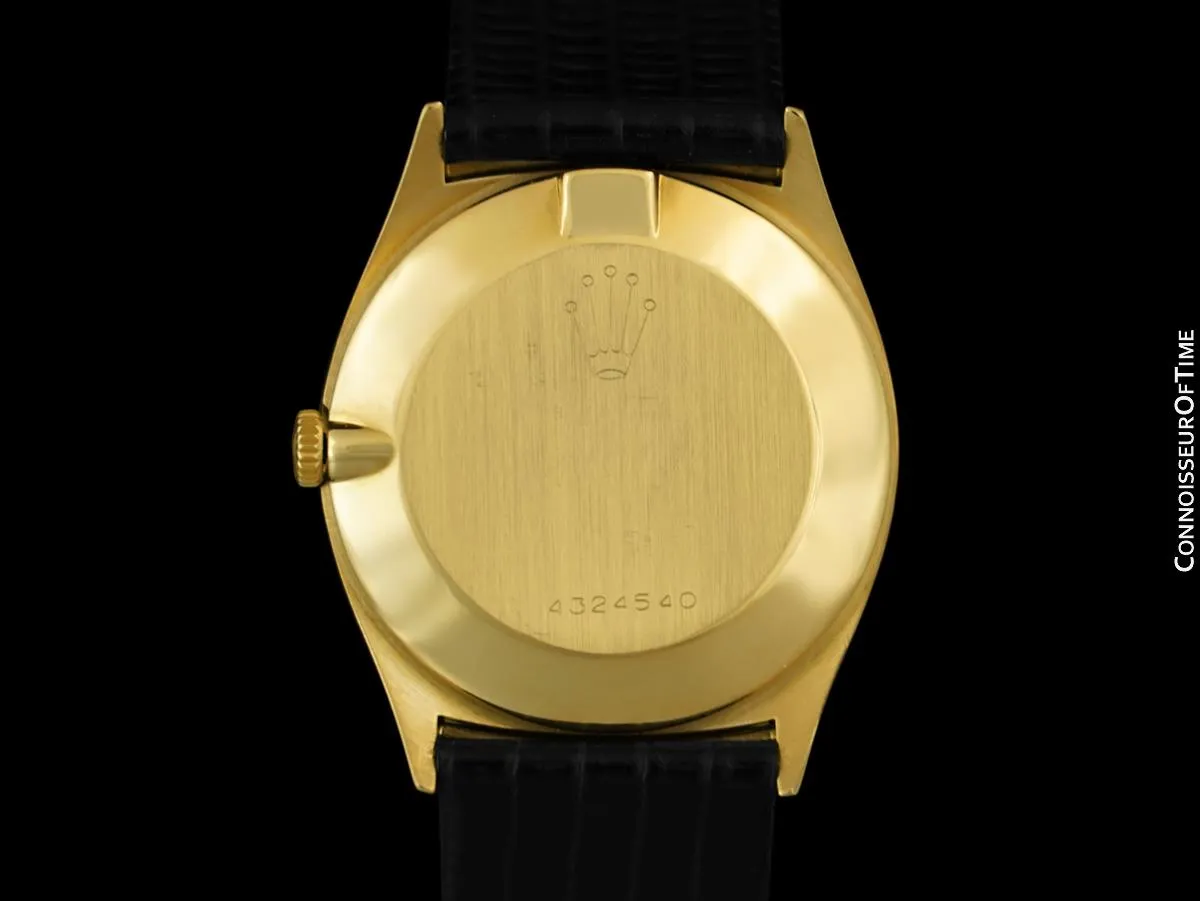 1976 Rolex Cellini Vintage Mens Midsize Handwound Watch, Ref. 3833 - 18K Gold