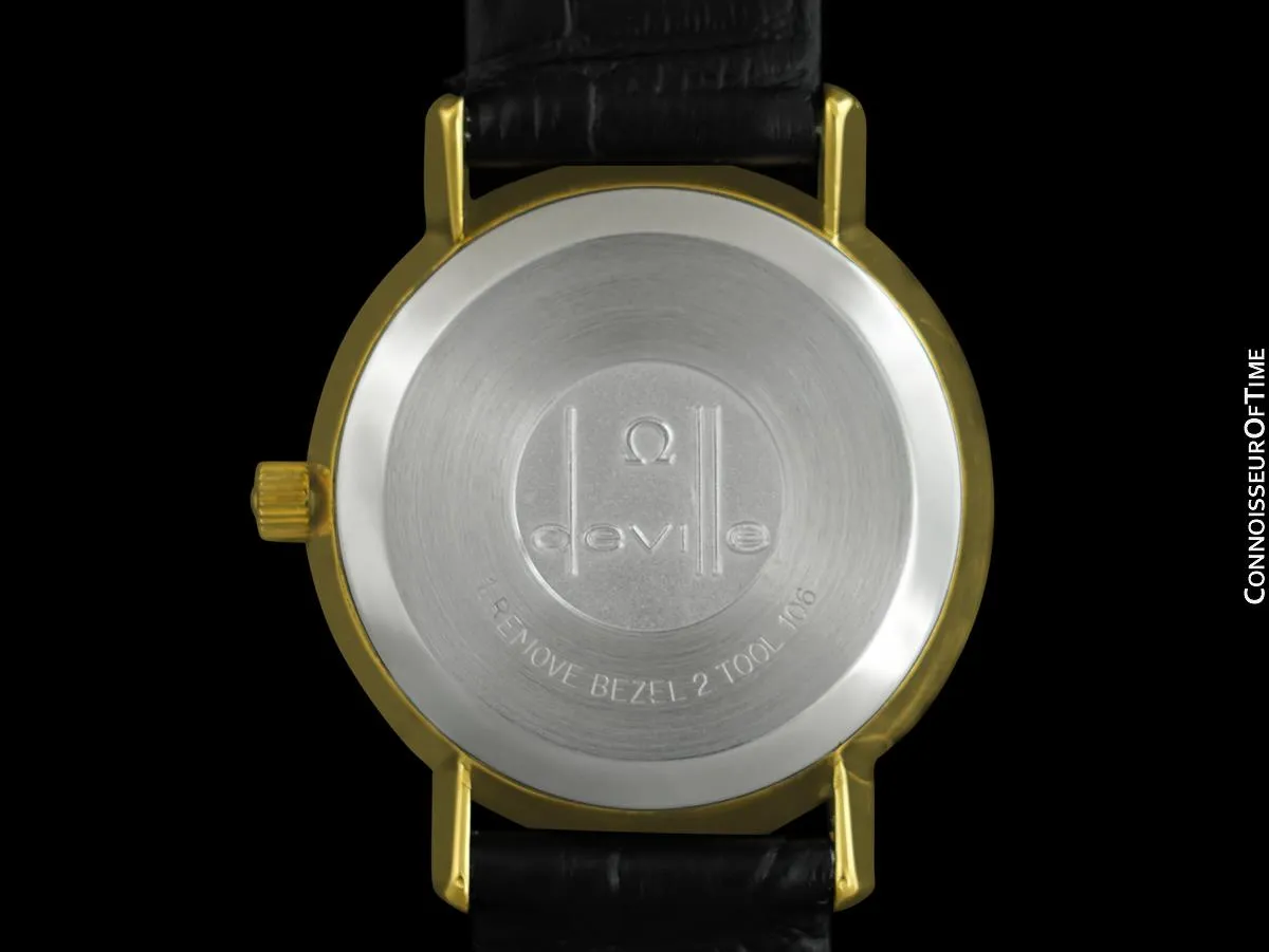 1978 Omega De Ville Vintage Mens Full Size Automatic Watch - 18K Gold Plated & Stainless Steel