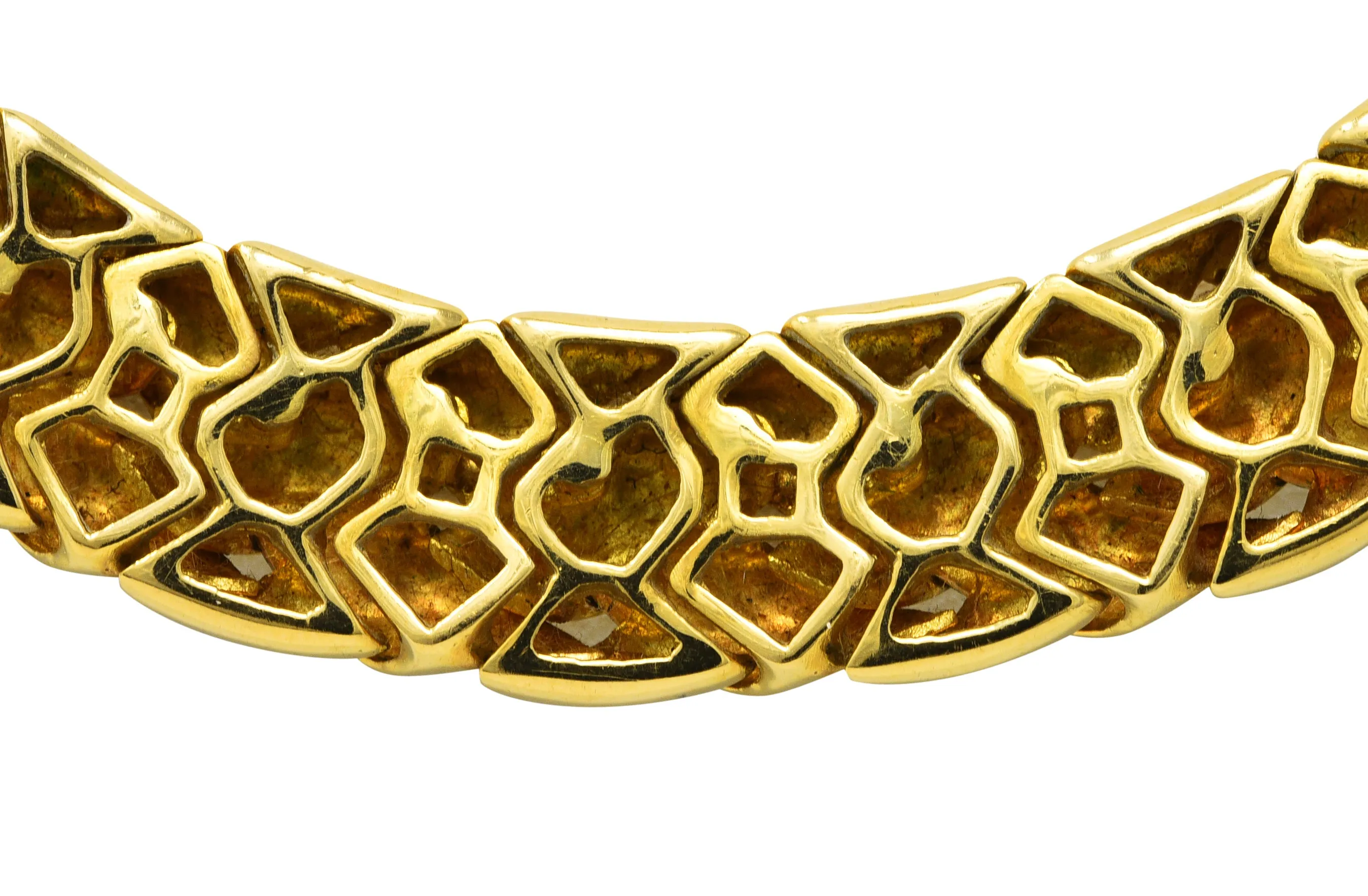 1980's Van Cleef and Arpels French 18 Karat Yellow Gold Woven Collar Vintage Necklace