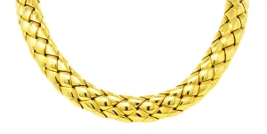 1980's Van Cleef and Arpels French 18 Karat Yellow Gold Woven Collar Vintage Necklace