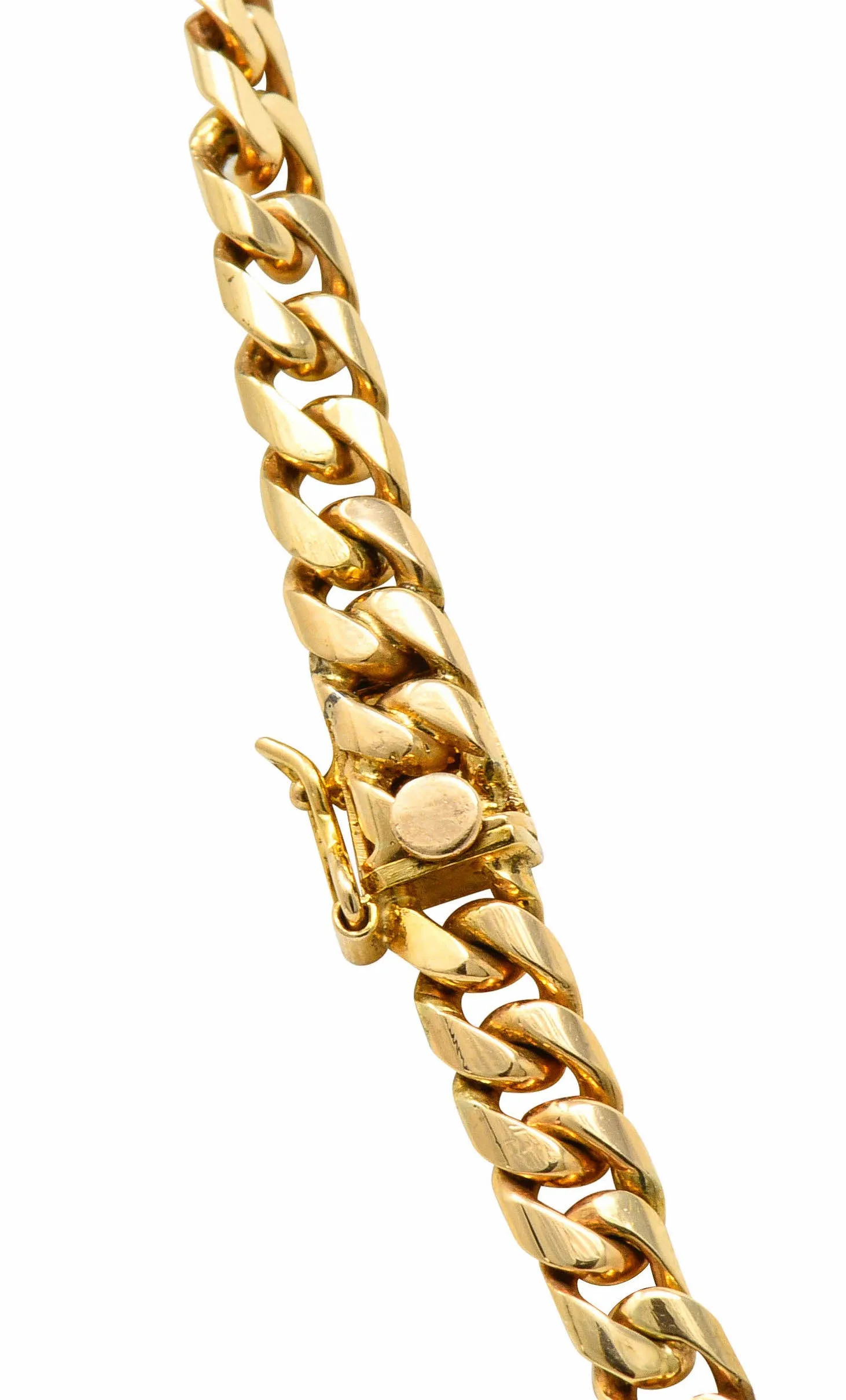 1980's Vintage Opal Diamond 18 Karat Two-Tone Gold Statement Necklace