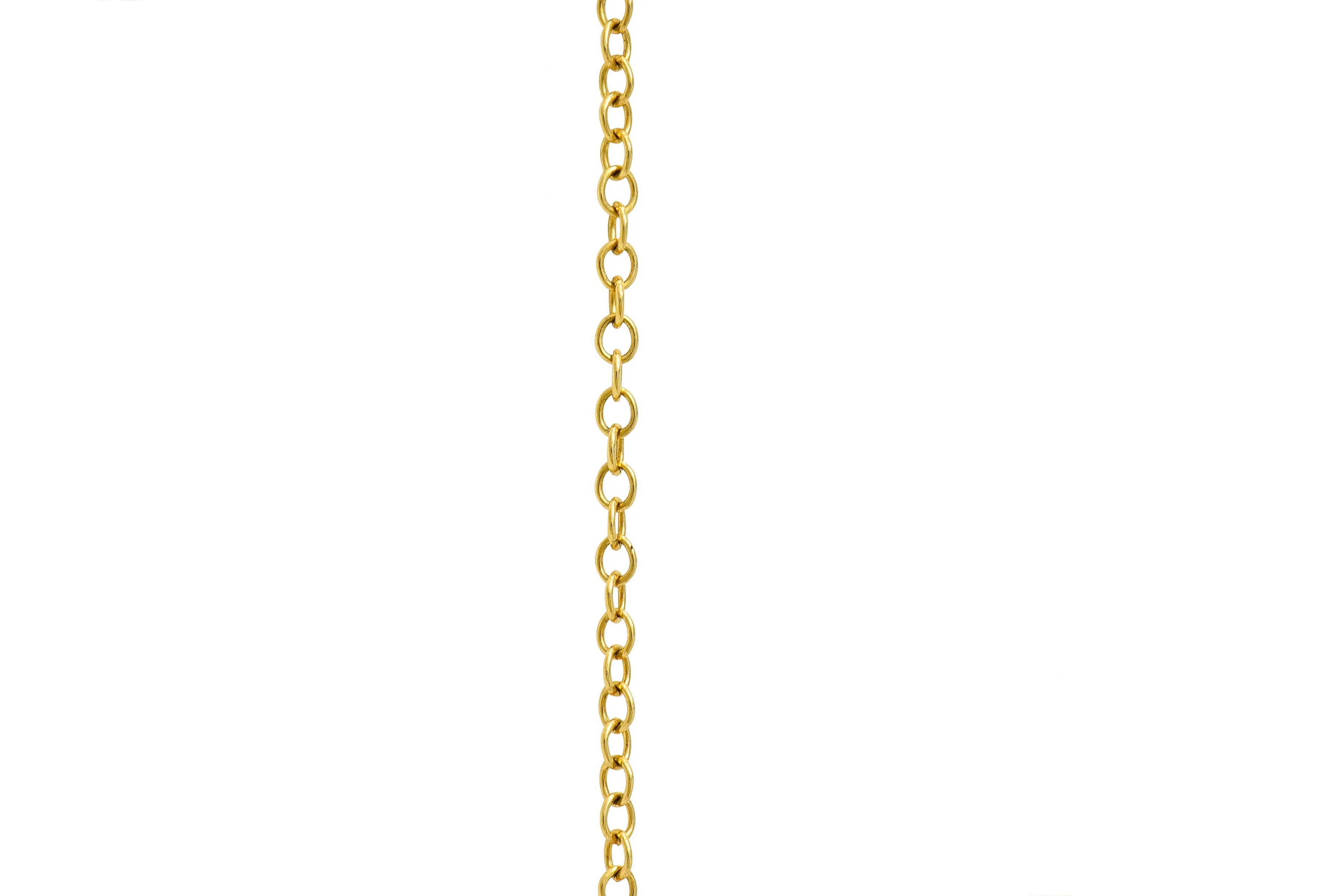 1990's Cartier Sapphire Cabochon 18 Karat Gold Vintage Chevron Necklace