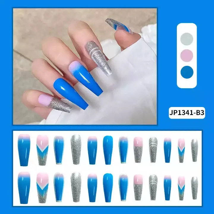 2023 Luxury Shiny Pink High Quality Bulk False Nails