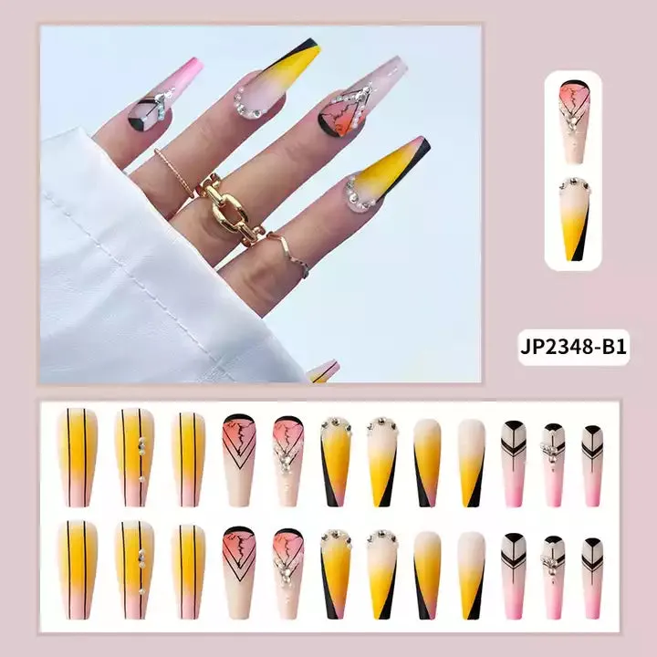 2023 Luxury Shiny Pink High Quality Bulk False Nails