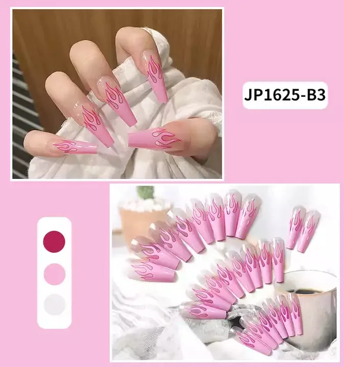 2023 Luxury Shiny Pink High Quality Bulk False Nails