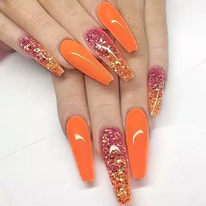 2023 Luxury Shiny Pink High Quality Bulk False Nails