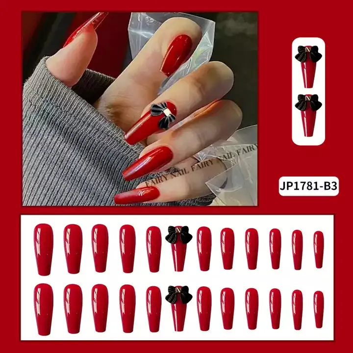 2023 Luxury Shiny Pink High Quality Bulk False Nails