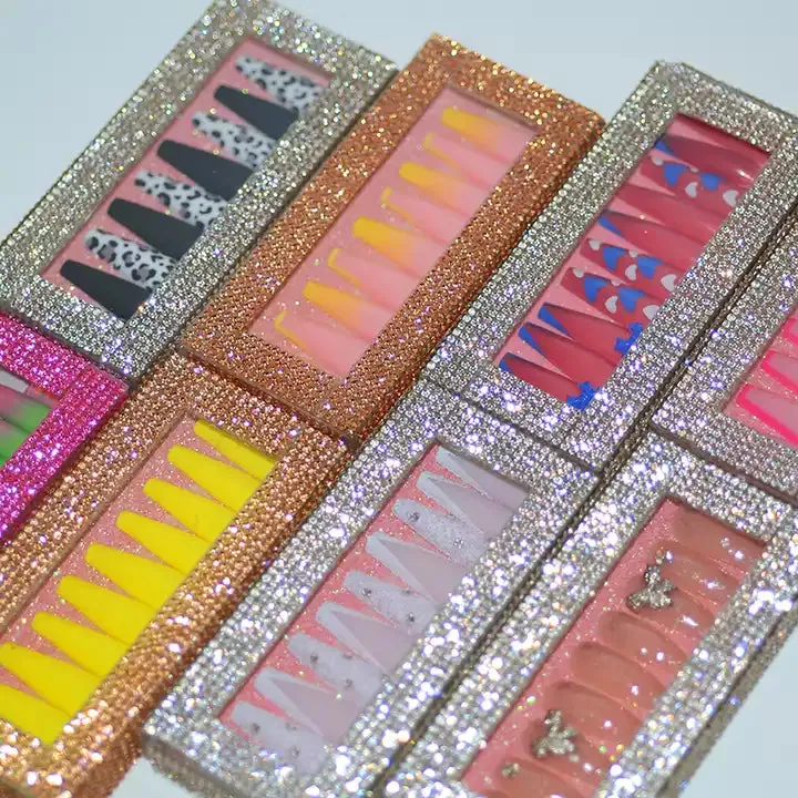 2023 Luxury Shiny Pink High Quality Bulk False Nails