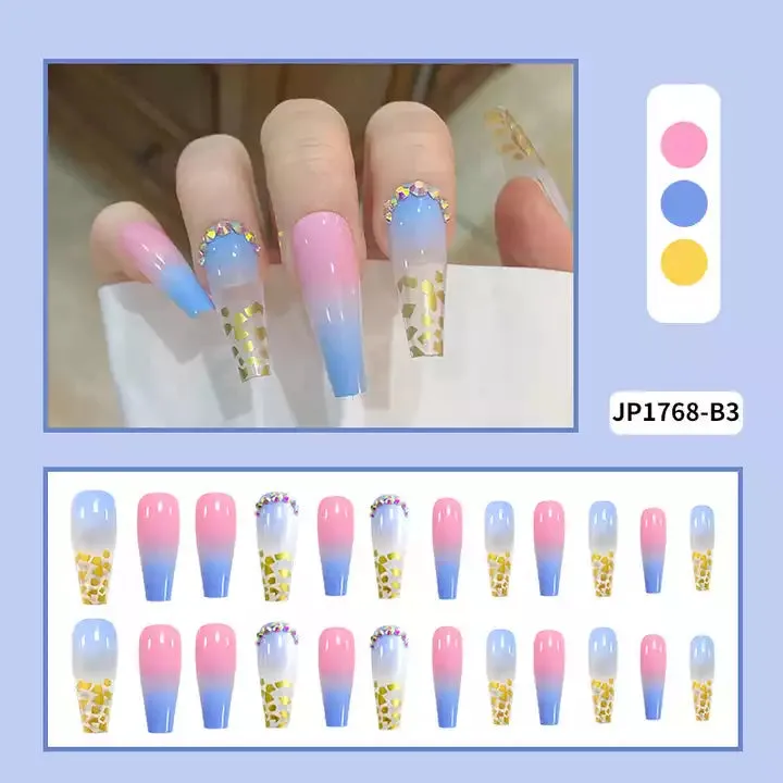 2023 Luxury Shiny Pink High Quality Bulk False Nails