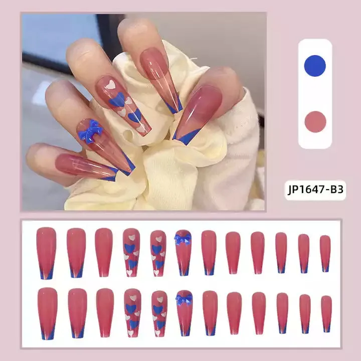 2023 Luxury Shiny Pink High Quality Bulk False Nails