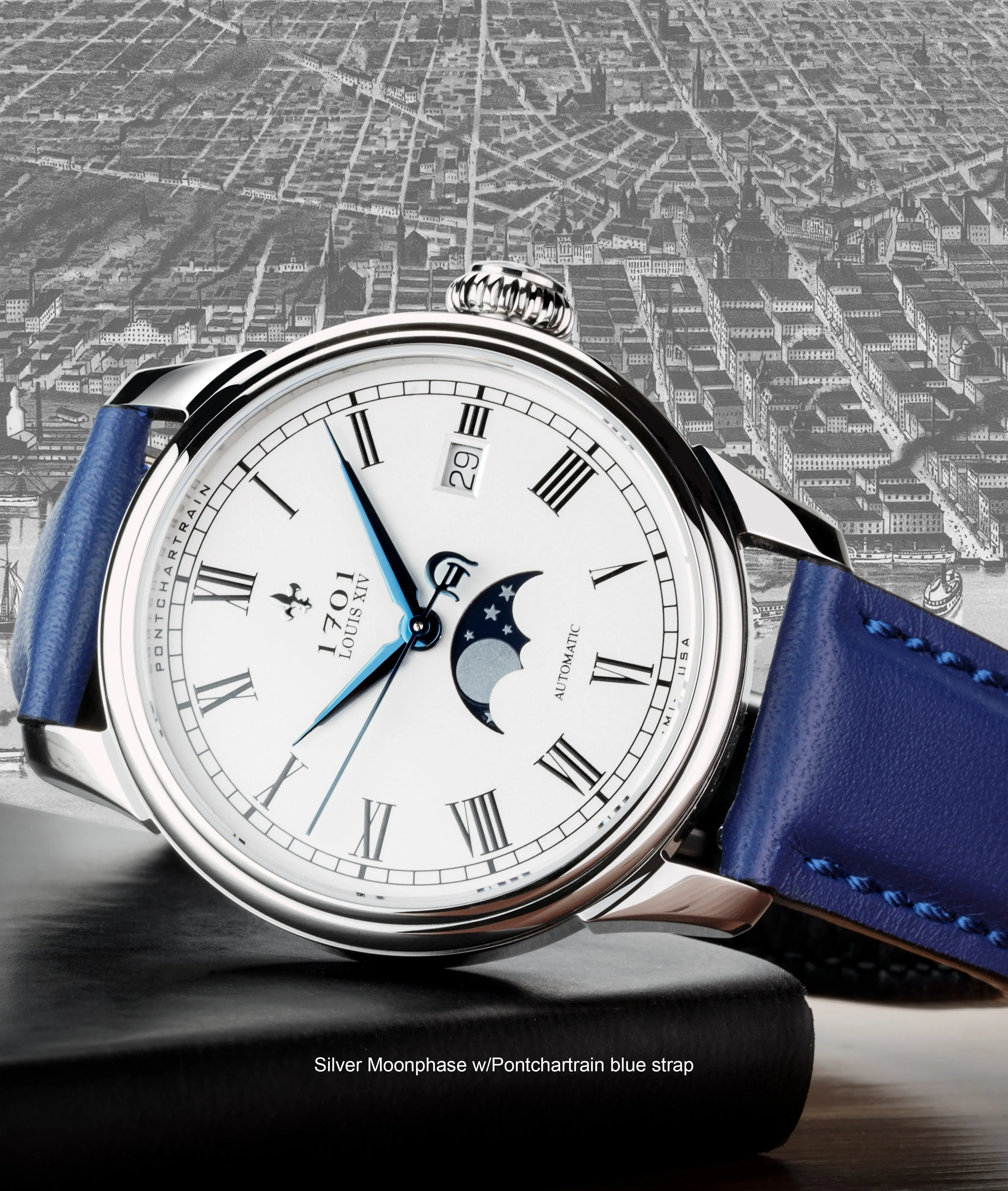 39mm Pontchartrain Louis XIV Moonphase Exhibition