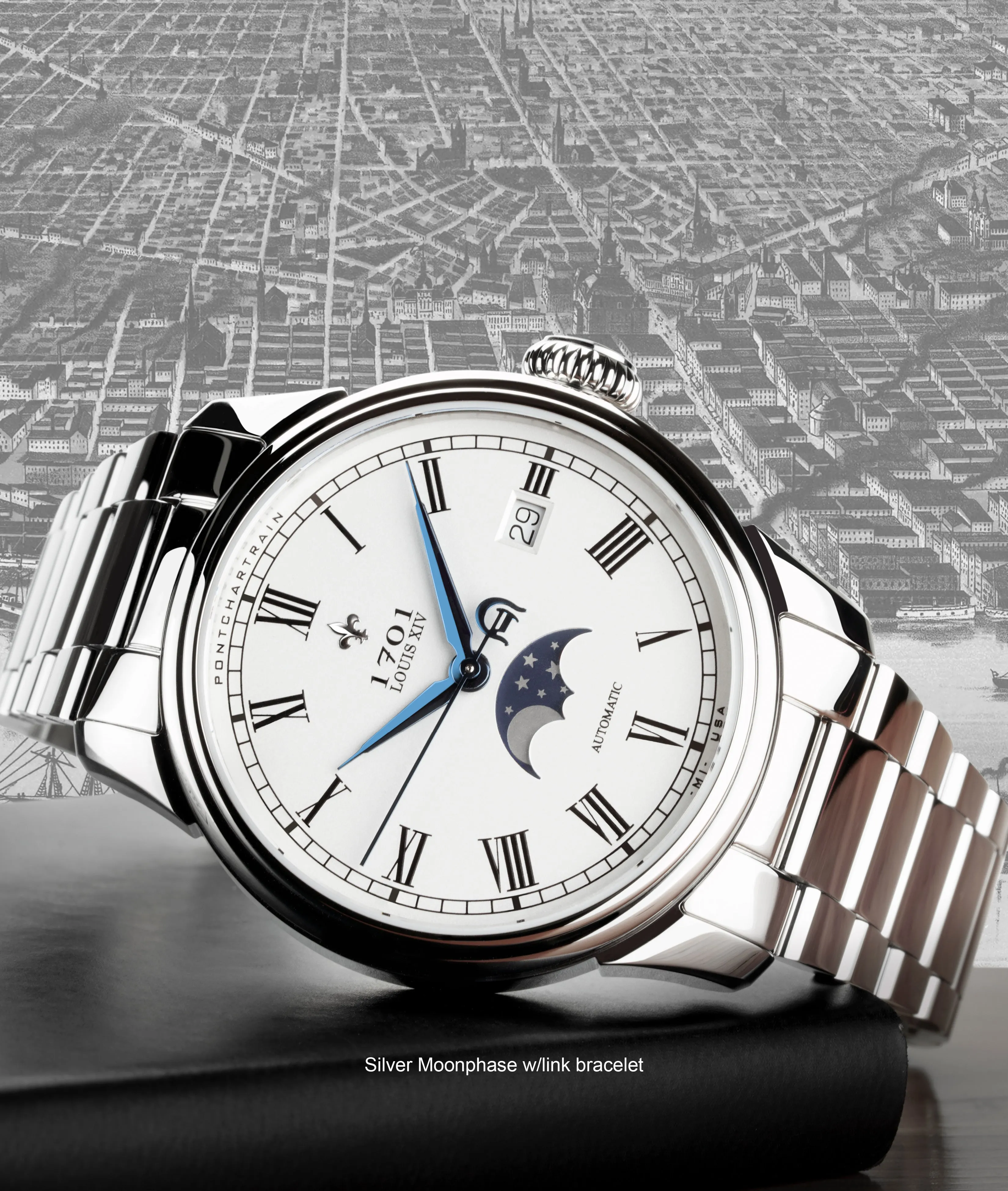 39mm Pontchartrain Louis XIV Moonphase Exhibition